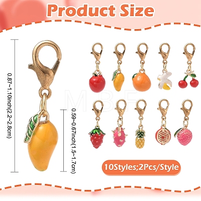 Brass Enamel Pendant Decorations HJEW-YW00573-09-1