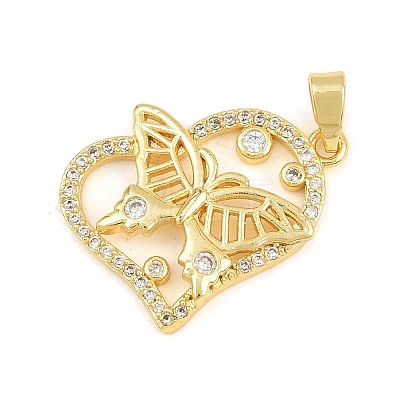 Brass Micro Pave Clear Cubic Zirconia Pendants CU-CBA9B49-01E-G-1