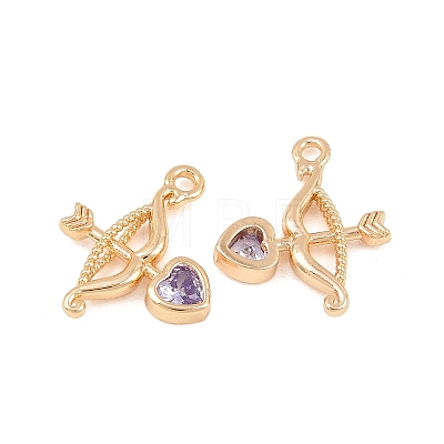 Brass Pave Cubic Zirconia Pendants KK-L261-18G-01-1