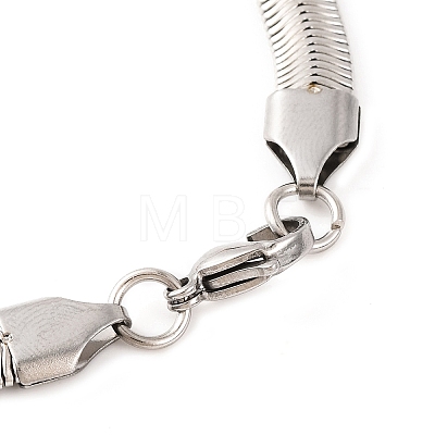 304 Stainless Steel Flat Snake Chain Bracelets for Women BJEW-G711-06GP-1