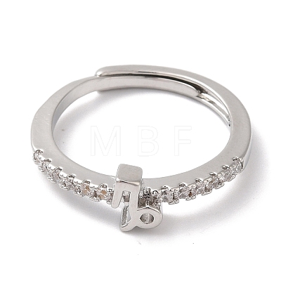 Rack Plating Brass Clear Cubic Zirconia Constellation Adjustable Rings for Women RJEW-S407-08P-12-1