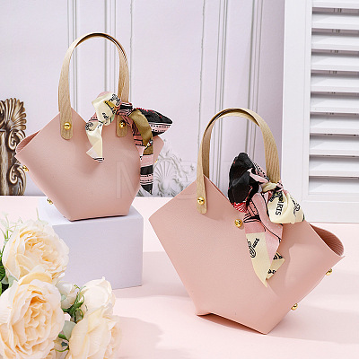 PU Leather Wedding Candy Tote Boxes CON-WH20031-002F-1