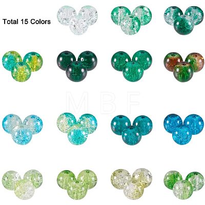 Two Tone Crackle Glass Beads Sets CCG-PH0003-07-1