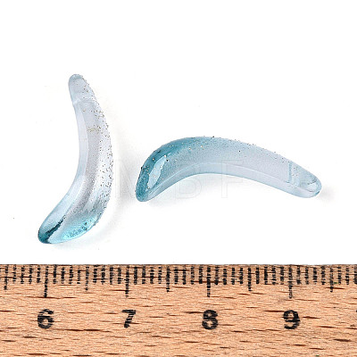 Transparent Glass Banana Pendants GLAA-T030-02B-1