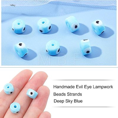 Nbead Handmade Evil Eye Lampwork Beads Strands LAMP-NB0001-49A-1