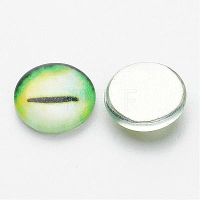 Half Round/Dome Dragon Eye Printed Glass Cabochons GGLA-A002-12mm-AB08-1