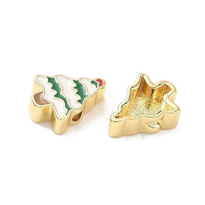 Christmas Brass Enamel Beads KK-I474-G22-1