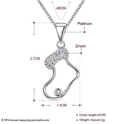 Brass Micro Pave Cubic Zirconia Pendant Necklaces NJEW-BB29790-1