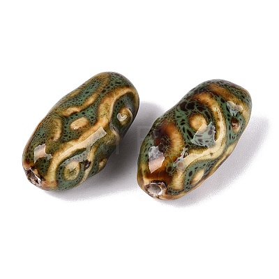 Vintage Handmade Porcelain Beads PORC-Q008-12B-1