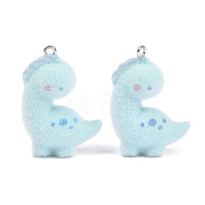 Flocking Opaque Resin Pendants RESI-P053-03F-P-1