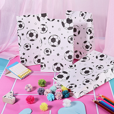 15Pcs Football Pattern Paper Bakery Bags ABAG-TA0002-32B-1