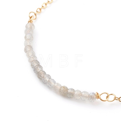 October Birthstone Natural Labradorite Beaded Bracelets BJEW-JB06092-10-1