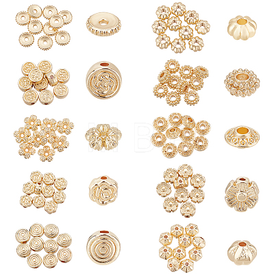 100Pcs 10 Style Rack Plating Alloy Beads FIND-BC0008-60-1