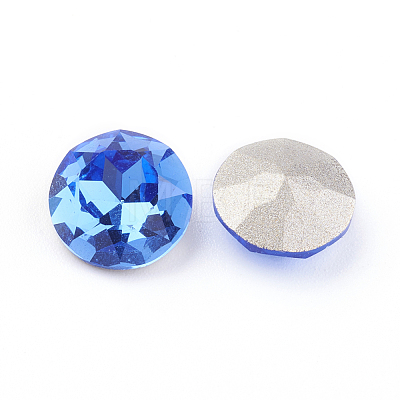 Pointed Back & Back Plated Glass Rhinestone Cabochons RGLA-J012-10mm-206-1