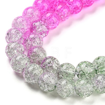 Spray Painted Crackle Glass Beads Strands DGLA-C002-6mm-08-1