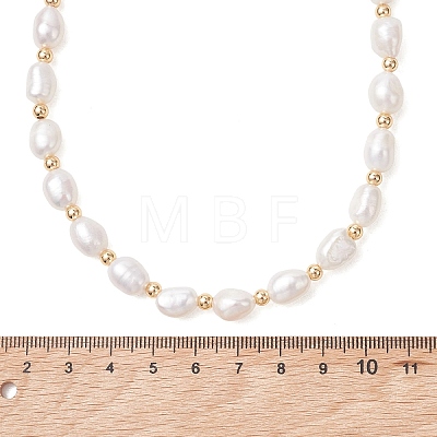Natural Freshwater Pearl Rice Beaded Necklaces for Women NJEW-JN06018-1