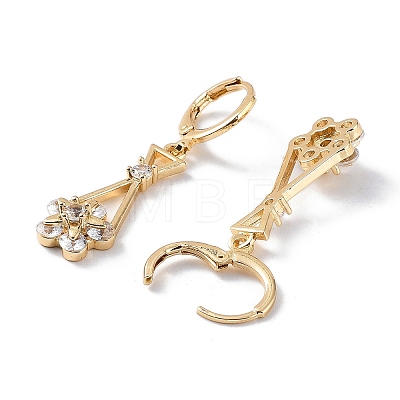 Rack Plating Golden Brass Dangle Leverback Earrings EJEW-A030-01E-G-1