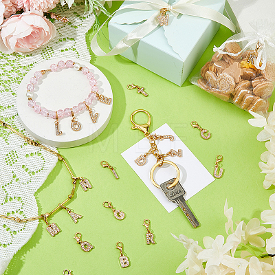 26Pcs Alloy Rhinestone Pendant Decorations HJEW-FH00327-1