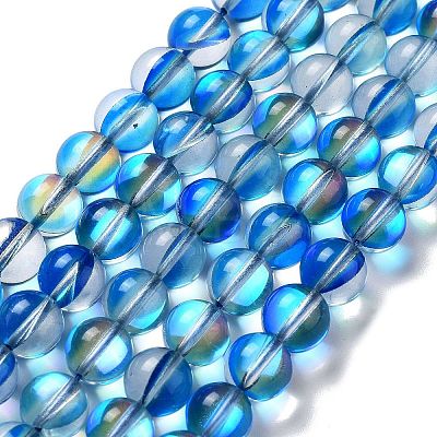 Synthetic Moonstone Beads Strands G-P528-J03-18-1