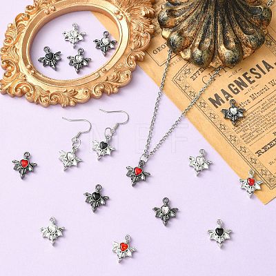 16Pcs 8 Colors Alloy Rhinestone Pendants RB-CJ0001-11-1