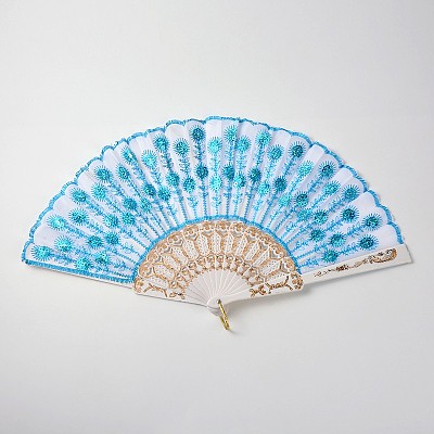 Plastic Cloth Fans AJEW-A018-01-1