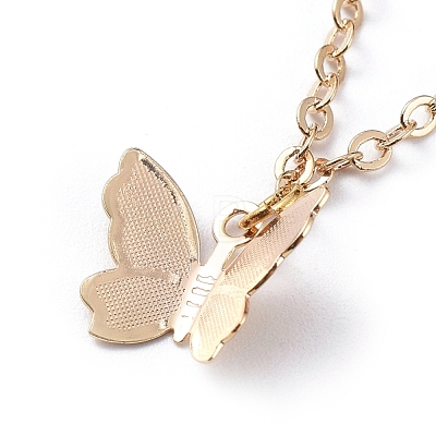 Brass Butterfly Charm Anklets X-AJEW-AN00281-01-1