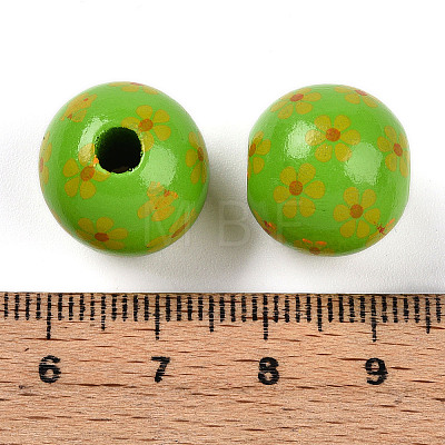 Easter Theme Printed Wood Beads WOOD-T032-22D-1