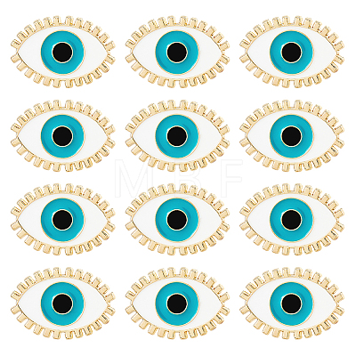 12Pcs Evil Eye Enamel Pin JEWB-FH0002-98-1
