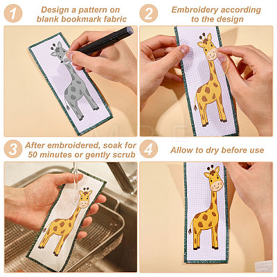 Cotton Blank Bookmarks AJEW-WH0643-200B-07-1