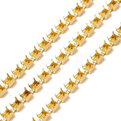 50M Rectangle Brass Rhinestone Claw Setting Chains CHC-C024-01B-G-1