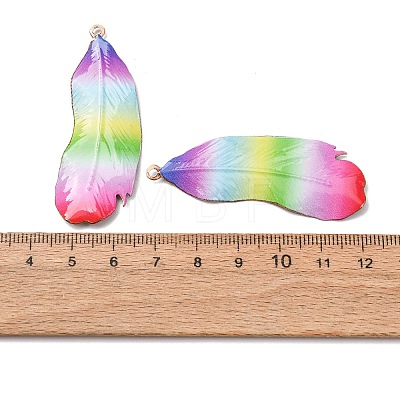Rainbow Color Printed Iron Pendants RN-CBA3547-02B-1
