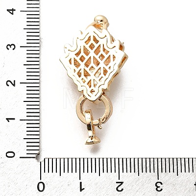 Brass Micro Pave Cubic Zirconia Fold Over Clasps KK-M318-25G-1