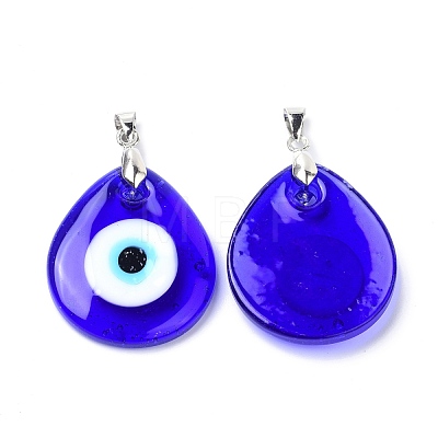 Handmade Evil Eye Lampwork Pendants LAMP-C001-01-1