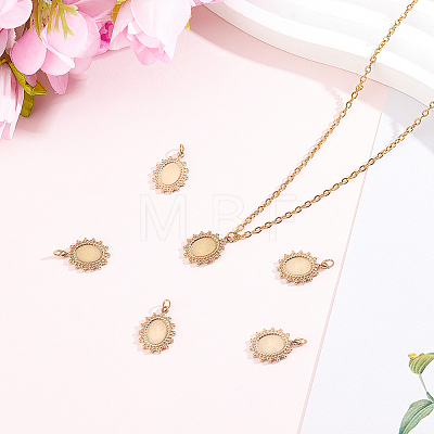 6Pcs 304 Stainless Steel Pendant Cabochon Settings STAS-BBC0010-57-1