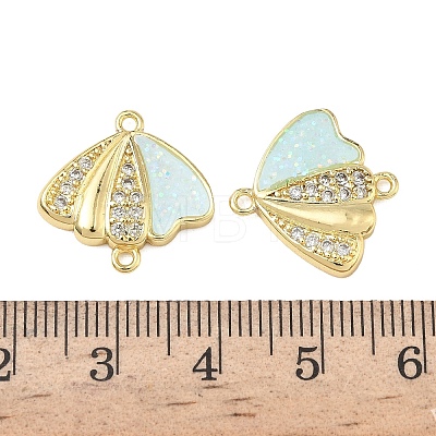 Brass Micro Pave Clear Cubic Zirconia Shell Shape Links KK-L256-32G-1