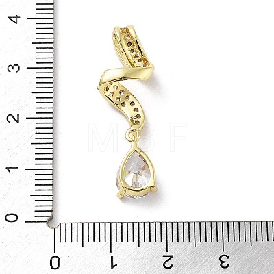 Brass Micro Pave Cubic Zirconia Pendants KK-F877-17G-1