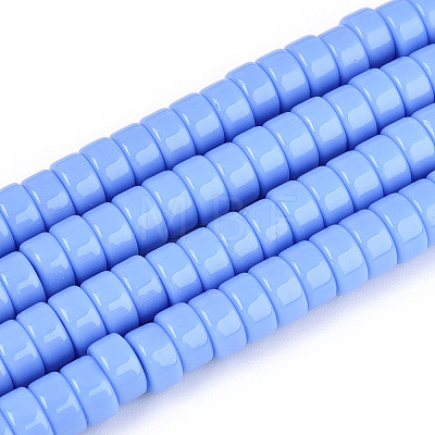 Opaque Solid Color Glass Beads Strands LS-GLAA-N026-3x6mm-08-1
