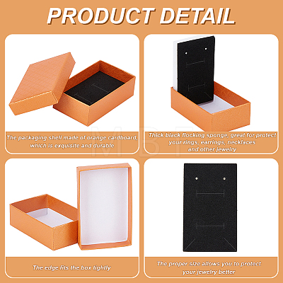 Cardboard Diamond Print Jewelry Storage Box LS-CON-WH0084-79-1