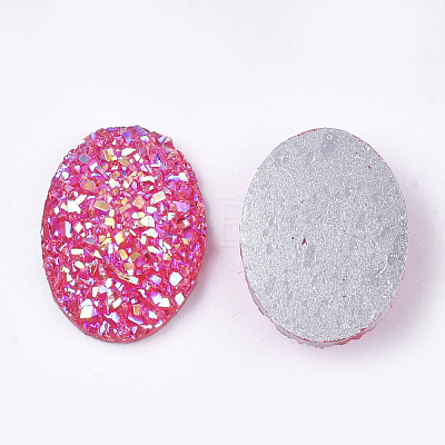 Electroplate Druzy Resin Cabochons CRES-T012-08F-1