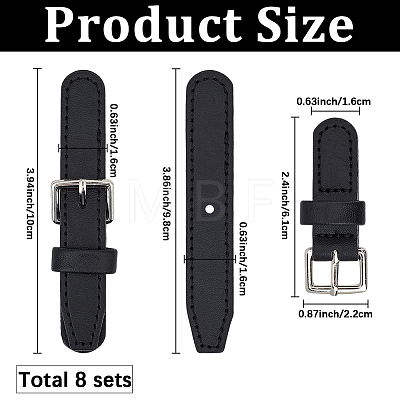 8 Pairs PU Leather Toggle Buckles DIY-GF0012-96B-1