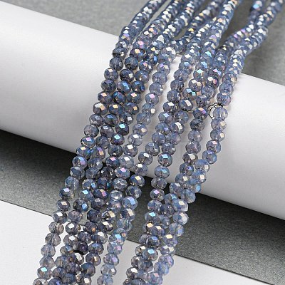 Transparent Baking Painted Glass Beads Strands DGLA-F002-02B-01-1