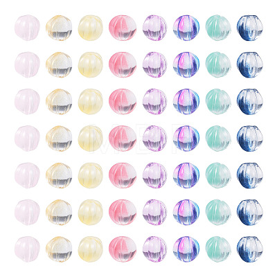 120Pcs 8 Colors Transparent Glass Beads GLAA-TA0004-25-1