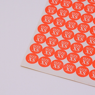 Size XS Clothing Size Round Sticker Labels DIY-WH0209-86F-1