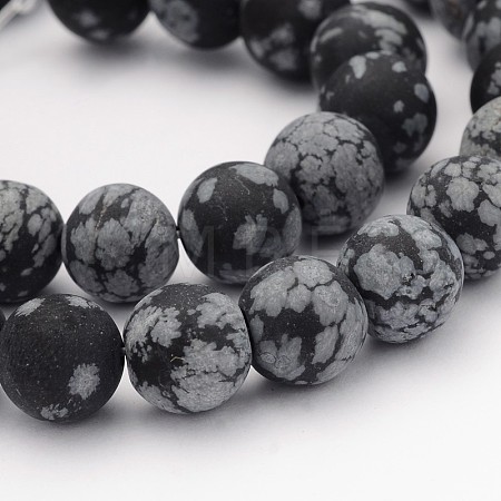 Natural Snowflake Obsidian Gemstone Beads G-J338-03-10mm-1
