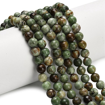 Natural Green Opal Beads Strands G-L642-B14-6mm-1