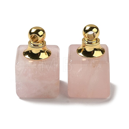 Natural Rose Quartz Perfume Bottle Pendants G-Z039-04G-05-1