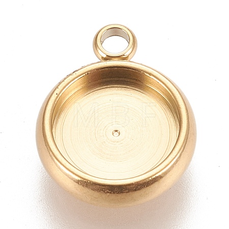 Ion Plating(IP) 304 Stainless Steel Pendant Cabochon Settings STAS-K202-03C-G-1