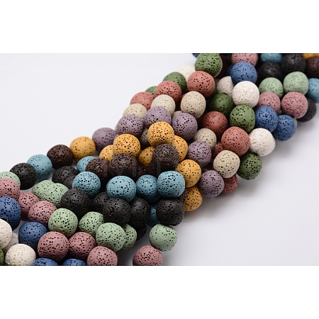 Natural Lava Rock Bead Strands G-L435-03-10mm-1