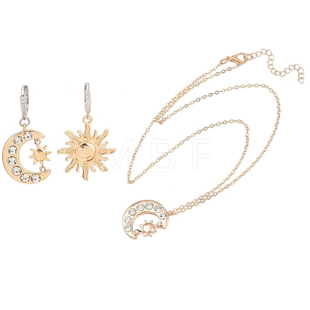 Brass with Crystal Rhinestone Earrings & Necklaces WG06C1A-09-1