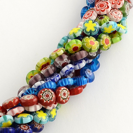 Handmade Millefiori Glass Bead Strands LK-R006-15-1